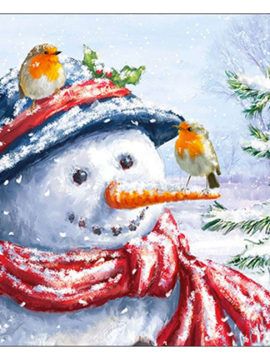 Servetten Sneeuwpop + roodborst 5 stuks – Ambiente
