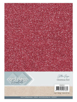 Glitter Paper Christmas Red CDEGP019