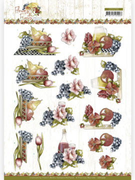 3D Cutting Sheet – Precious Marieke – Flowers and Fruits – Flowers and Grapes