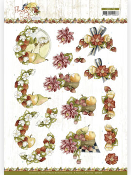 3D Cutting Sheet – Precious Marieke – Flowers and Fruits – Flowers and Strawberries