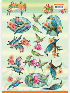 3D Cutting Sheet – Amy Design – Colourful Feathers – Hummingbird