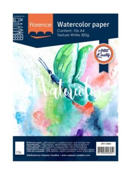 Aquarelpapier texture wit A4 300gr 10vel – Florence
