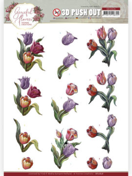 3D Push out – Colourful Tulips – Graceful Flowers – Yvonne Creations