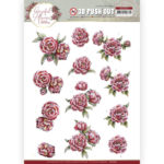 3D Push out - Pink Roses - Graceful Flowers - Yvonne Creations