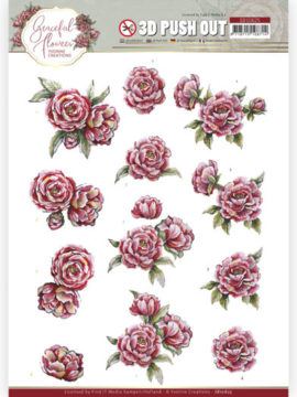 3D Push out – Pink Roses – Graceful Flowers – Yvonne Creations