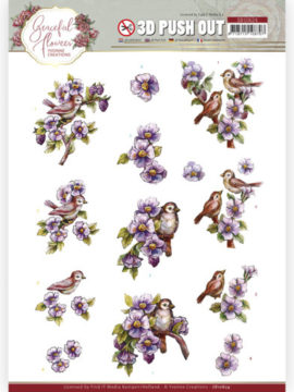 3D Push out – Birds & Blackberries – Graceful Flowers – Yvonne Creations