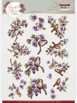 3D Knipvel Birds & Blackberries – Graceful Flowers – Yvonne Creations