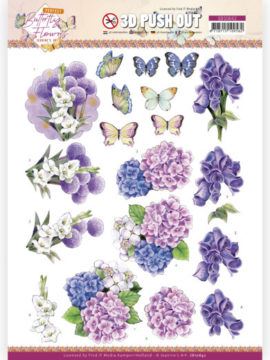 3D Push out – Perfect Butterfly Flowers Hydrangea – Jeanine’s Art