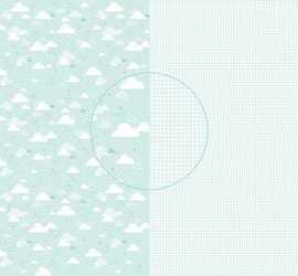 Scrappapier Sugarblue Clouds – Gingham – Dini Design