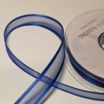 Organza lint met bies 15mm - Blauw