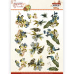 3D Knipvel - Flowers & Friends Blue flowers - Precious Marieke