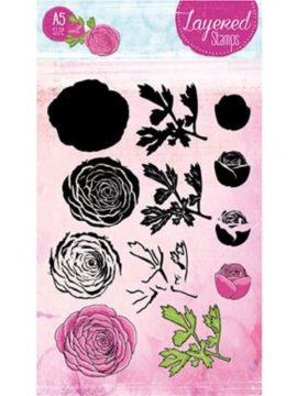 **EUROKNALLER** Stempel – Layerd Peony roses Stamps A5 – Studiolight