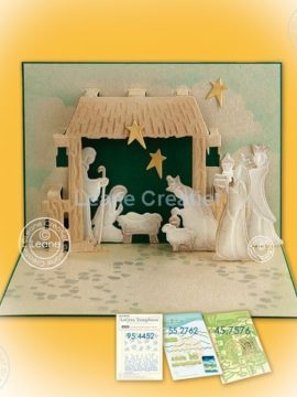 **-50% ** Snijmal Pop up kerststal Nativity – Leane Creatief
