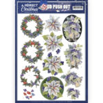 3D Uitdrukvel - A Perfect Christmas - Purple Christmas Flowers - Jeanine's Art