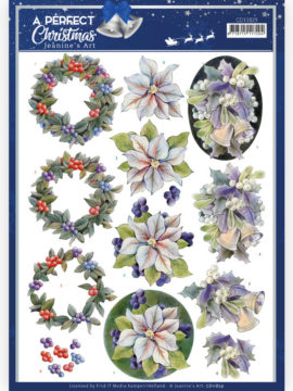 3D Cutting Sheet – JA- A Perfect Christmas – Purple Christmas Flowers (HJ208)