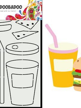 Card Art Hamburger + milkshake- Dutch Doobadoo