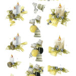 3D Push Out - Golden Christmas - Christmas Candles - Precious Marieke