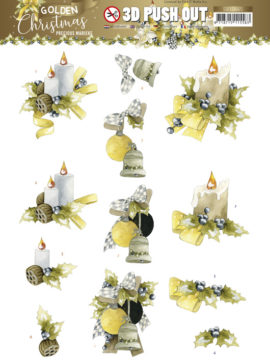 3D Push Out – Golden Christmas – Christmas Candles – Precious Marieke