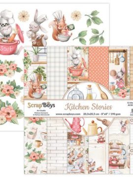 ScrapBoys Kitchen Stories paperpad 12 vl+cut out elements