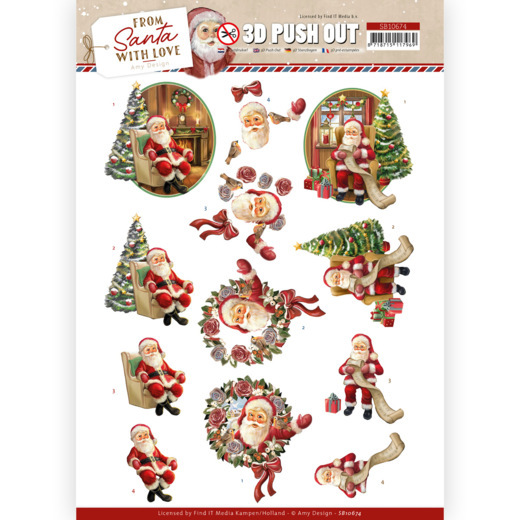 3D Push Out – Amy Design – From Santa with Love – Santa