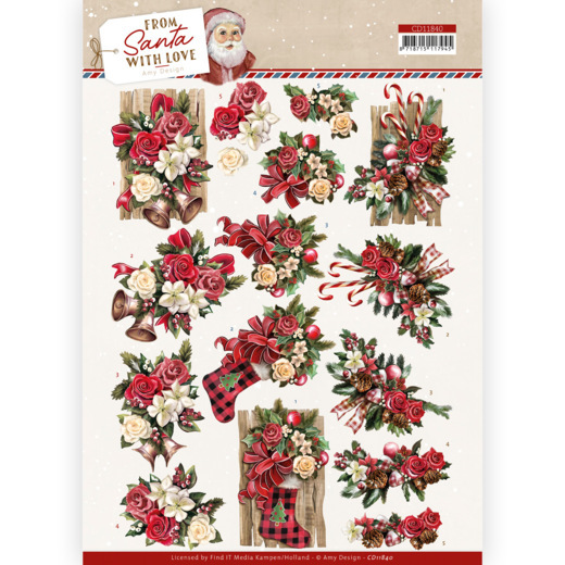3D Cutting Sheet – Amy Design – From Santa with Love – Red Bow