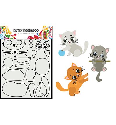 Card Art Built Up Kitten – Dutch Doobadoo