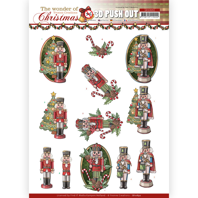 3D Push Out – Yvonne Creations – The Wonder of Christmas – Wonderful Nutcrackers