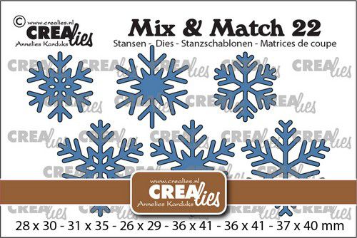 Snijmal Sneeuwvlokken 6x  Mix & Match nr 22 – Crealies