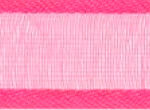 Organza lint met bies 40mm - Fuchsia