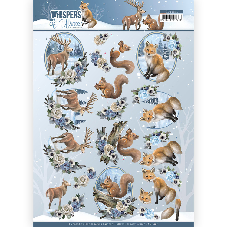 3D Knipvel Sheet – Amy Design – Whispers of Winter – Forest Animals