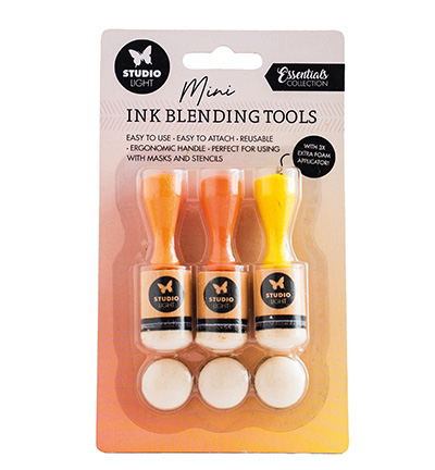 Mini Ink Blending Tools 3st + 3st replacement foamdomes – Essential Tools nr 3 – StudioLight
