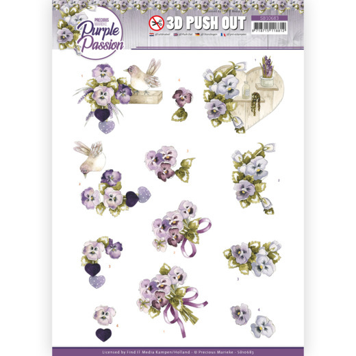 3D Push Out – Precious Marieke – Purple Passion – Purple Violets