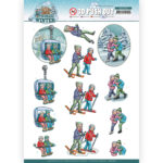 3D Push Out - Yvonne Creations - Funky Nanna – Nordic Winter - Wintersports