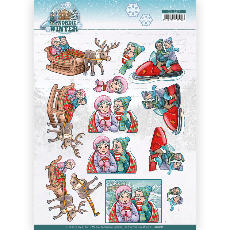 3D Cutting Sheet – Yvonne Creations – Funky Nanna – Nordic Winter – On the go