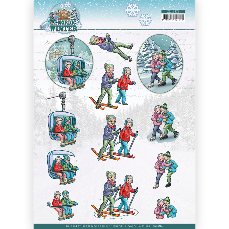 3D Cutting Sheet – Yvonne Creations – Funky Nanna – Nordic Winter – Wintersports