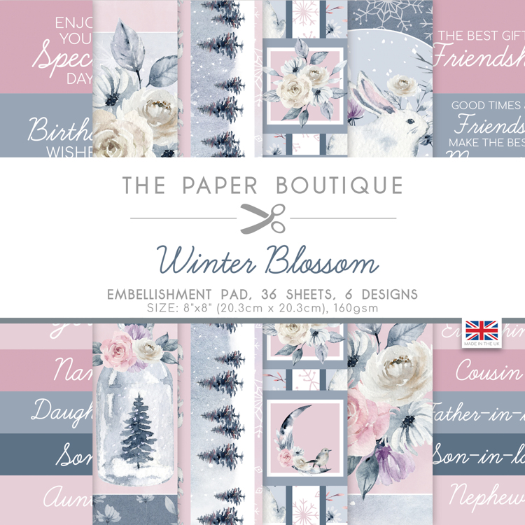 The Paper Boutique Winter Blossom 8×8 Embellishments Pad