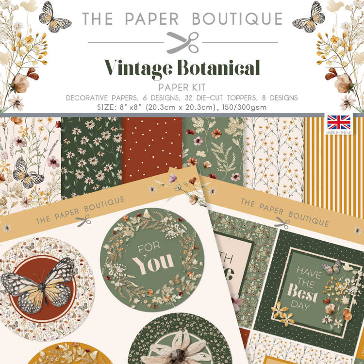 The Paper Boutique Vintage Botanical Paper Kit
