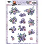 3D Push Out - Blueberries - Very Purple - Yvonne Creations