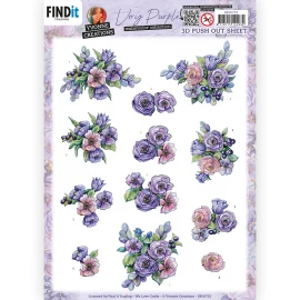 3D Push Out – Blueberries – Very Purple – Yvonne Creations