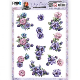 3D Push Out – Blackberries – Very Purple – Yvonne Creations