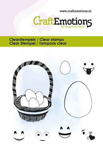 CraftEmotions clearstamps 6x7cm – Egg face – paasmand