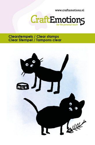 CraftEmotions clearstamps 6x7cm – Kitty & fish