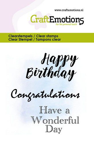CraftEmotions clearstamps 6x7cm – Text Happy Birthday EN