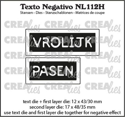 Crealies Texto Negativo VROLIJK PASEN – NL (H)