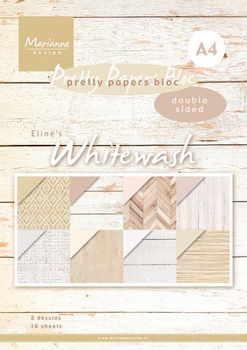 Paper pad Eline’s Whitewash A4 – Marianne Design