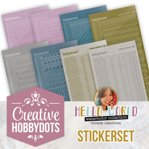 Creative Hobbydots stickerset 35 – Yvonne Creations – Hello World
