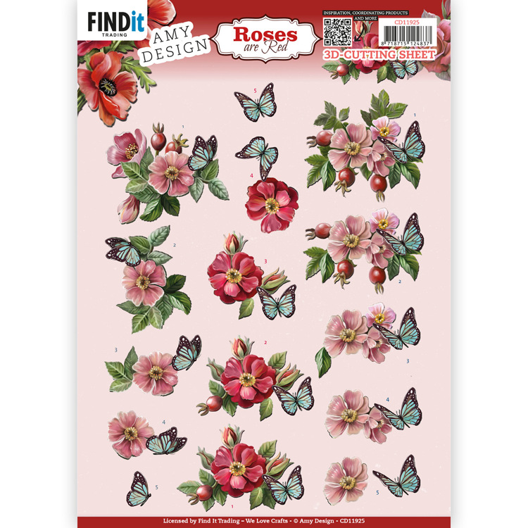 3D Cutting Sheets – Amy Design – Roses Are Red – Rose-hip