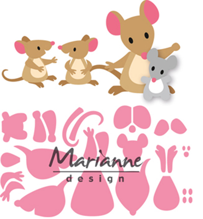 Snijmal Collectables Muizen familie Eline’s – Marianne Design
