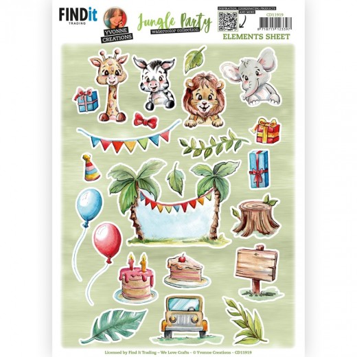 Knipvel – Jungle Party Small Elements B – Yvonne Creations
