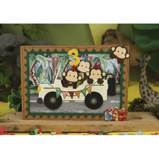 Snijmal - Jungle monkey Jungle Party - Yvonne Creations - Afbeelding 3